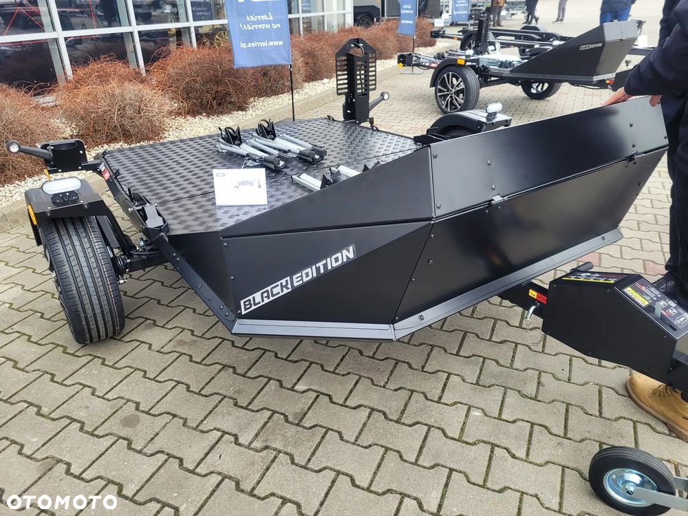 Lorries Przyczepa MT-2 BLACK EDITION na dwa MOTOCYKLE, QUADA światła LED czarna SKŁADANA - 10
