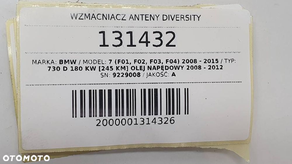 WZMACNIACZ ANTENY DIVERSITY BMW 7 F01 F02 9229008 - 6