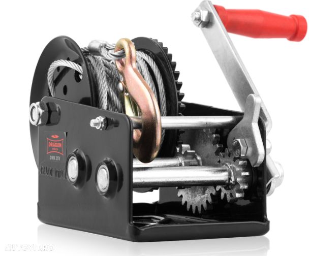 Troliu manual cablu otel sau chinga Dragon Winch de 2500 lbs (trage 1133kg) - 4