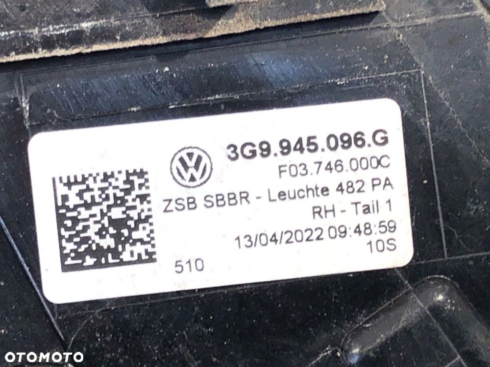 LAMPA PRAWY TYŁ - 494.00 PLN - VW PASSAT B8 Variant (3G5, CB5) 2014 - 2022 1.5 TSI 110 kW [150 KM] - 5