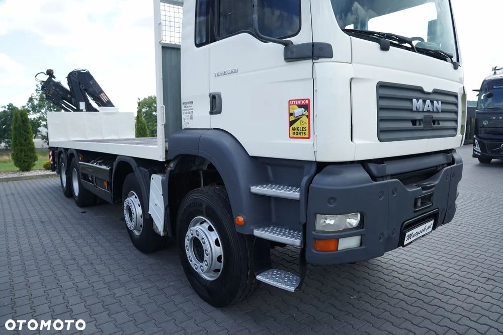 MAN TGA 35.360 /  PLATFORMA 8x4 + HDS HIAB 166 D-4 / MAX UDŹWIG: 4 600 KG /  ROTATOR / PILOT - 14
