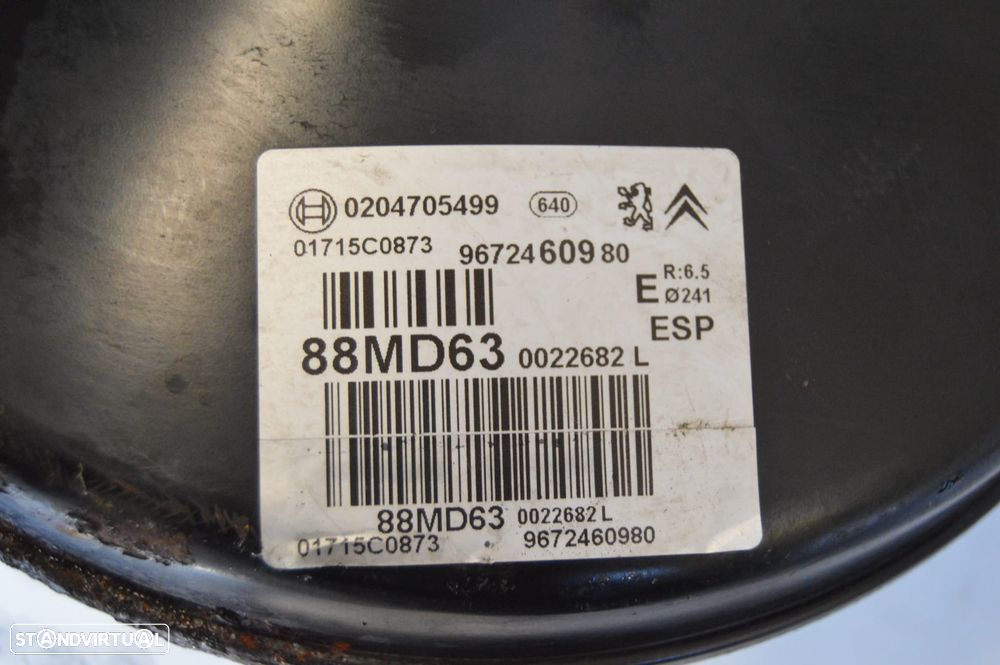 SERVOFREIO SERVO FREIO BOMBA DEPOSITO RESERVATORIO LIQUIDO TRAVÕES BOSCH 0204705499 9672460980 88MD63 0204054032 CITROEN DS3 DS 3 SA 1.6 HDI 92CV 9HP 9H06 10JBOL - 4