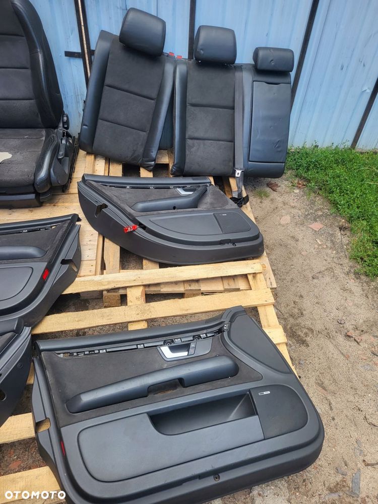fotele + boczki kanapa audi a4 b6 s line pół skóra alkantara komplet - 4