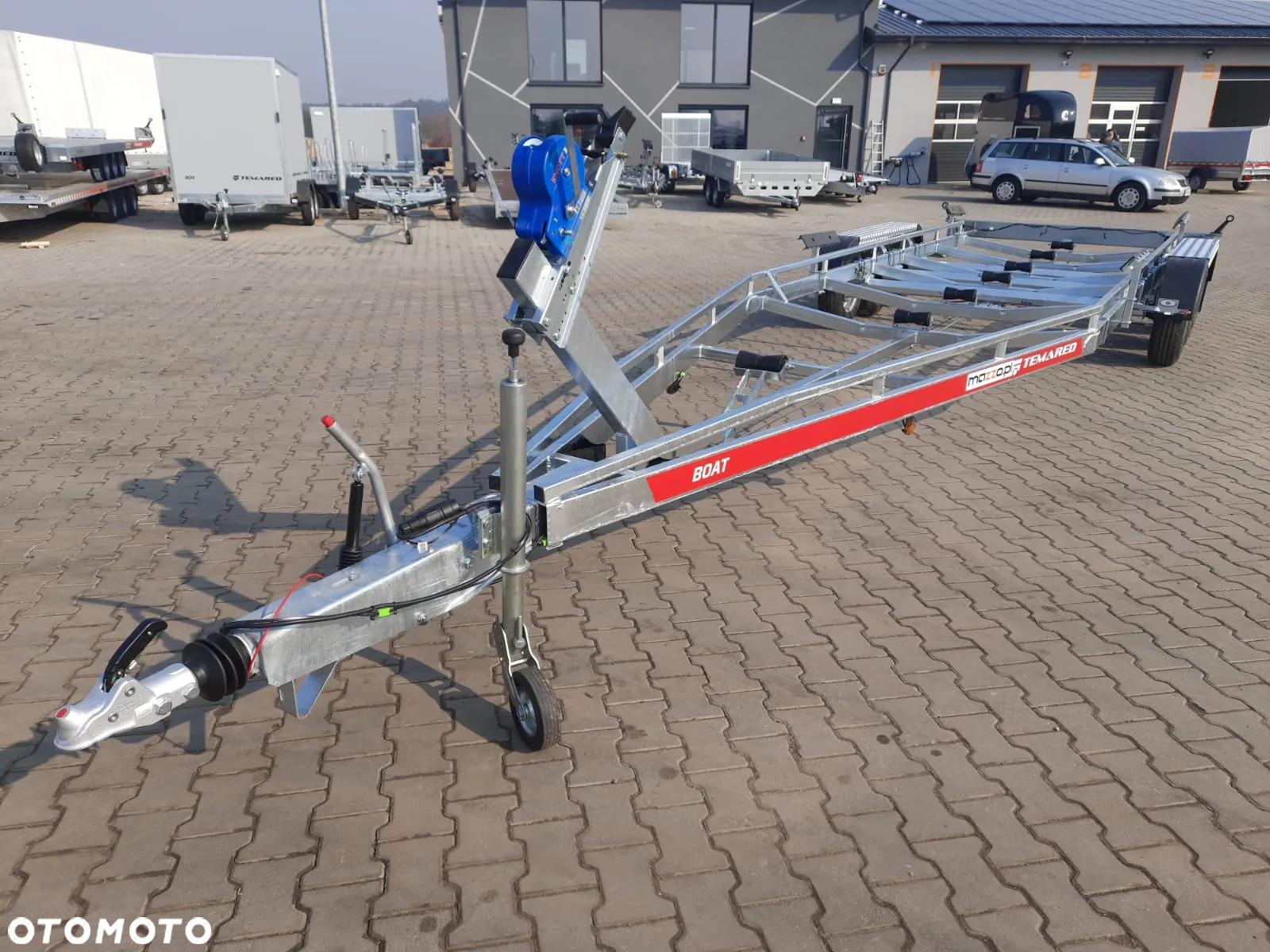 TEMARED DOSTAWA! Przyczepa podłodziowa B35 poszerzana wym. 915x253cm Idealna do transportu łodzi do 9,1m! Podpory płaskie, szeroka, MOCNA! DMC 3500 kg - 2