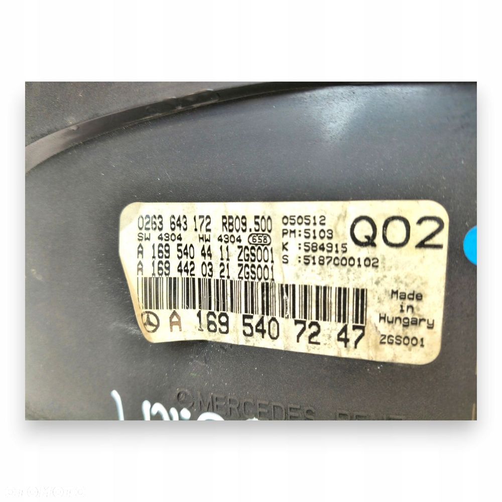 LICZNIK ZEGARY A1695407247 Mercedes W245 1.7 B Benzyna 262 050km europa - 2