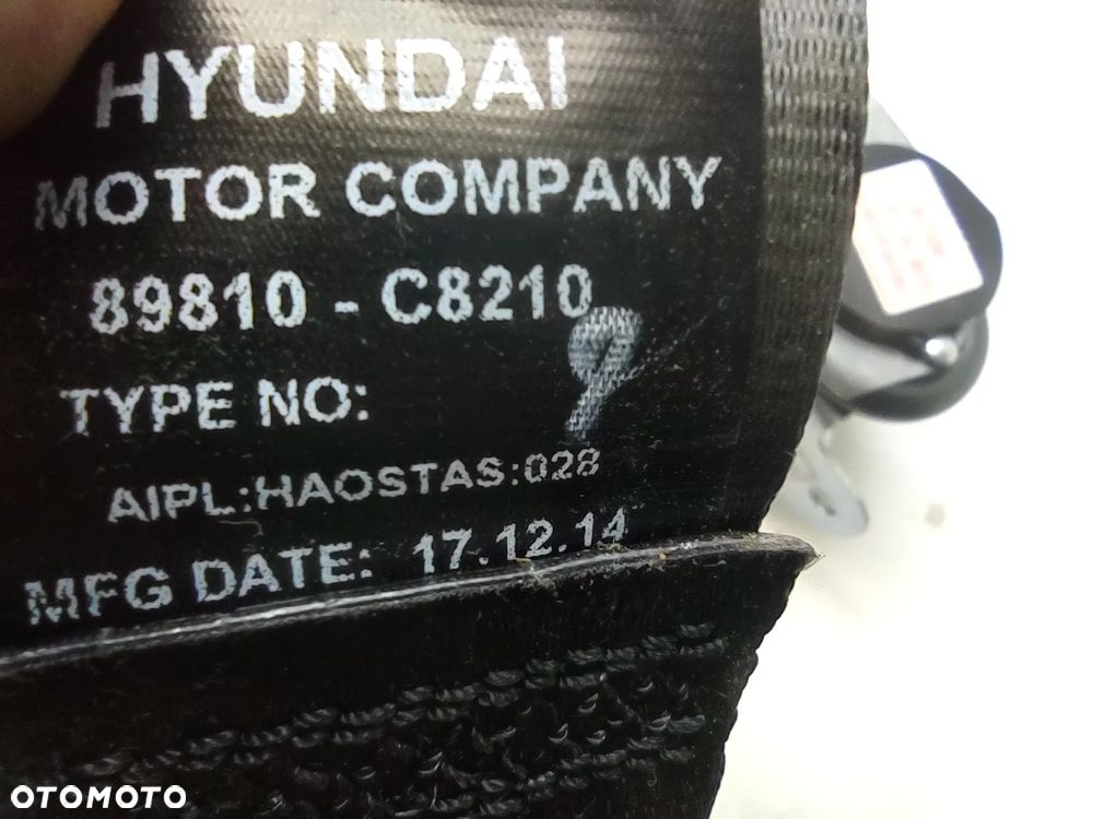 PAS BEZPIECZEŃSTWA 89810-C8210 HYUNDAI I20 II 3 DRZWI COUPE LEWY TYLNY ORYGINAŁ - 5