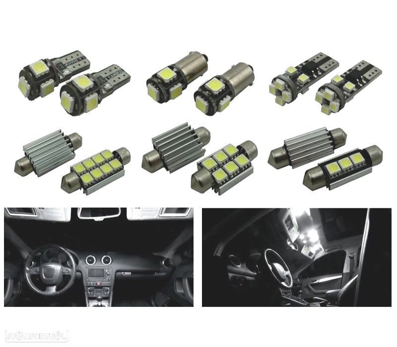 KIT COMPLETO DE 26 LÂMPADAS LED INTERIOR PARA AUDI A3 S3 8L 1996- 2003 - 1