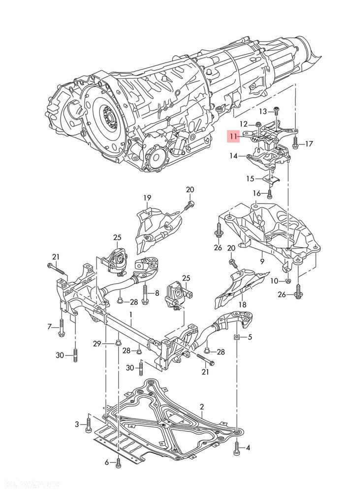 AUDI Q7 4M 4M0399115P PODUSZKA SKRZYNI BIEGÓW ORYGINAŁ - 2