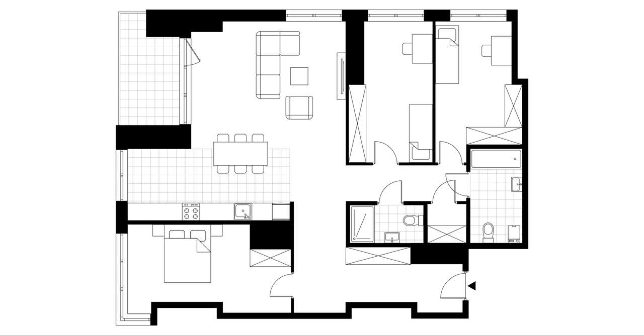 4-pokojowe mieszkanie 113m2 + loggia Bezpośrednio - Pełny obrazek: 4/24