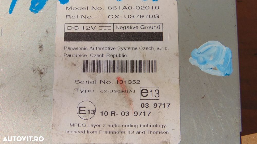 Modul control radio CD Toyota Auris an 2006-2012 cod 861A0-02010 - 3