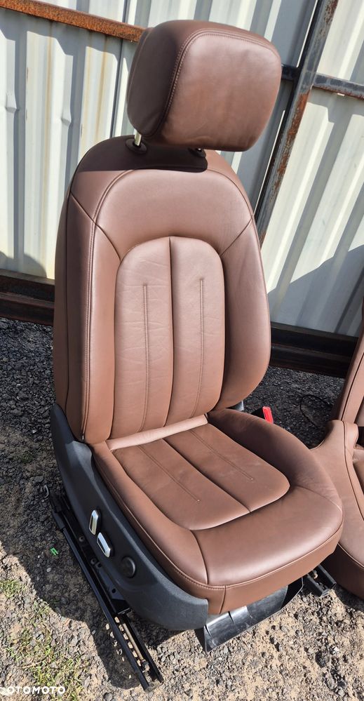 Komplet Foteli Przód Prawy Lewy + Tył Kanapa Skóra Brązowe AUDI A7 C7 4G SPORTBACK - 4