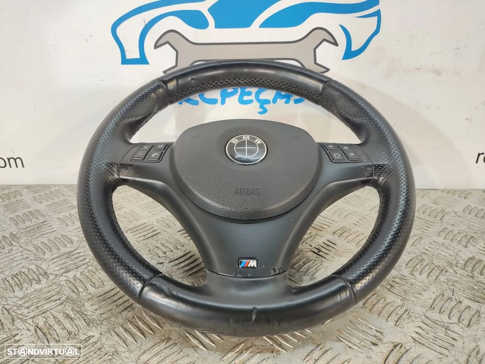 VOLANTE BMW PACK M SERIE 1 E81 E82 E87 E88 SERIE 3 E90 E91 E92 PELE MULTIFUNÇÕES AIRBAG ORIGINAL - 1