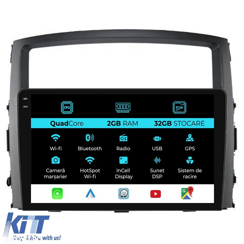 Navigatie Dedicata Mitsubishi Pajero (2006-2018), 9 Inch, 2Gb Ram, 32G - 1
