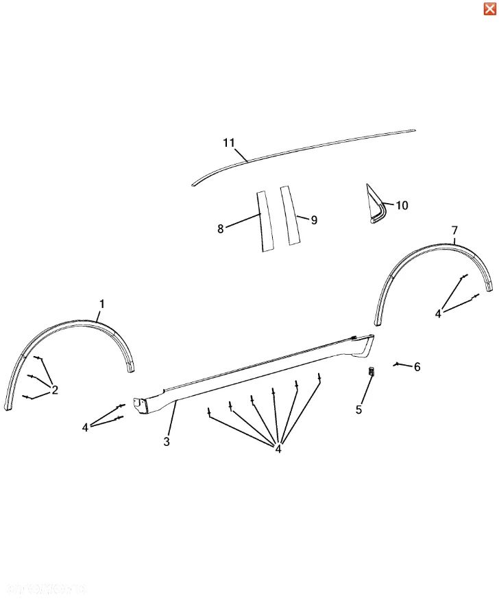 Nakładka progowa, próg DODGE DURANGO, prawa, NOWA - 3