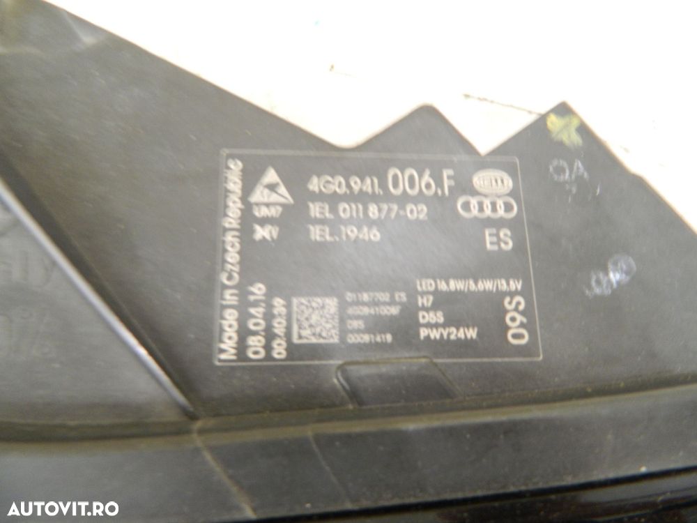 Far dreapta Audi A6 4G, C7 facelift Bi-xenon led 2015, 2016, 2017, 2018 cod origine 4G0941006F - 5