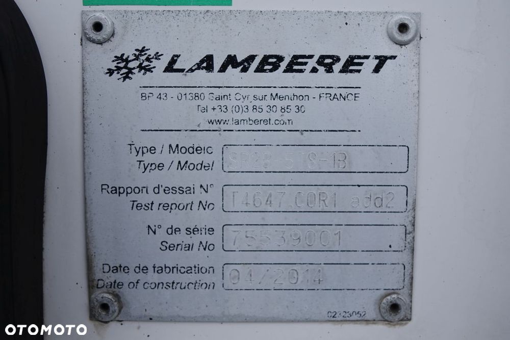Lamberet CHŁODNIA / SR2 / CARRIER VECTOR 1950 Mt / MULTITEMPERATURA / SAF / DRUKARKA / KOSZ NA KOŁO ZAPASOWE - 34