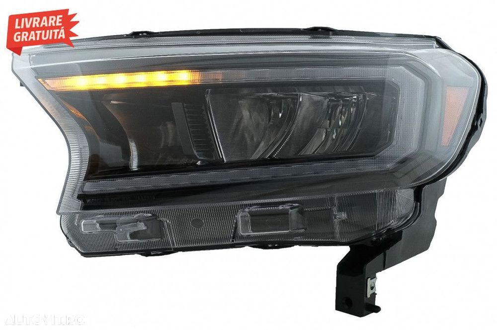 Faruri LED Light Bar Ford Ranger (2015-2020) LHD Negru cu Semnal Dinam - 7