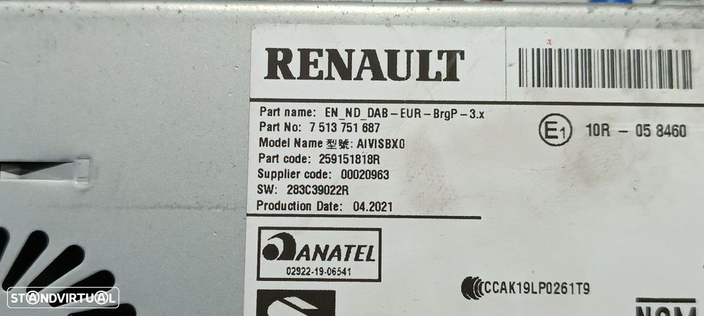 SISTEMA NAVEGAÇÃO GPS RENAULT CAPTUR II EDITION ONE - 5