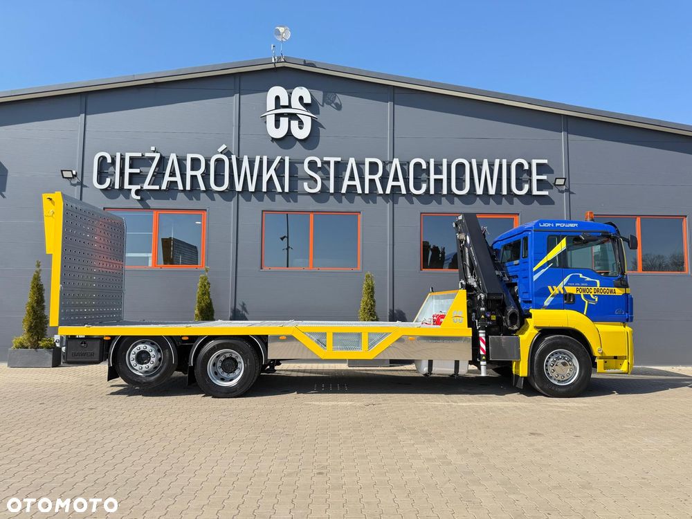 MAN TGS TGX 26.360 E5 laweta uniwersalna + Dźwig HDS HMF 1420 K2 / pomoc drogowa / kran krane dzwig hds żuraw - 23