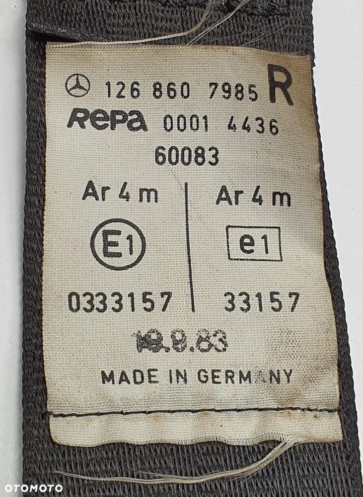 PAS NAPINACZ PRAWY PRZÓD MERCEDES W126 EUROPA - 2