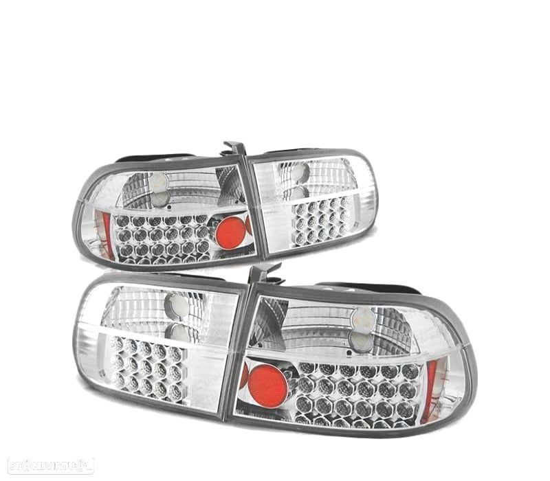 FAROLINS TRASEIROS LED PARA HONDA CIVIC 91-95 CHROME CROMADO - 2