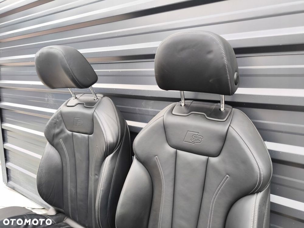 FOTEL FOTELE SKÓRA KOMPLET S LINE AUDI A4 B9 BIAŁA NIĆ PODGRZEWANE ! - 16
