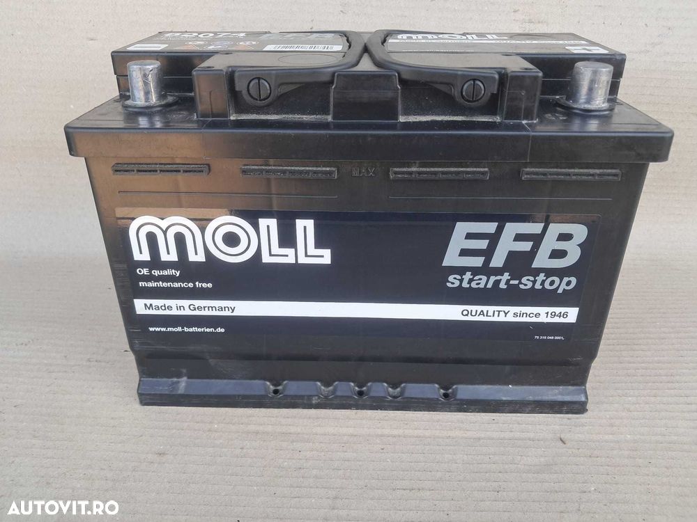 Skoda Kodiaq Octavia 3, Vw Golf 7 Passat B8, baterie acumulator start stop MOLL-EFB 74 Ah - 3