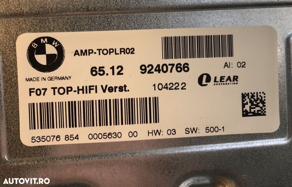 Amplificator harman kardon bmw F01 F07 F10 Top HiFi seria 7 5 gt Lear - 2