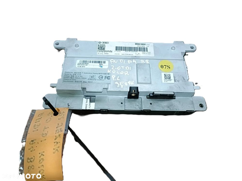 AUDI A4 B8 07-15 wyświetlacz ekran nawigacji GPS 8R0919604 * - 2
