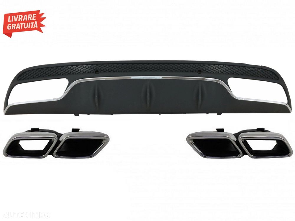 Difuzor Bara Spate cu Ornamente tobe Mercedes C-Class W205 S205 (2014-2020) C63 De- livrare gratuita - 1