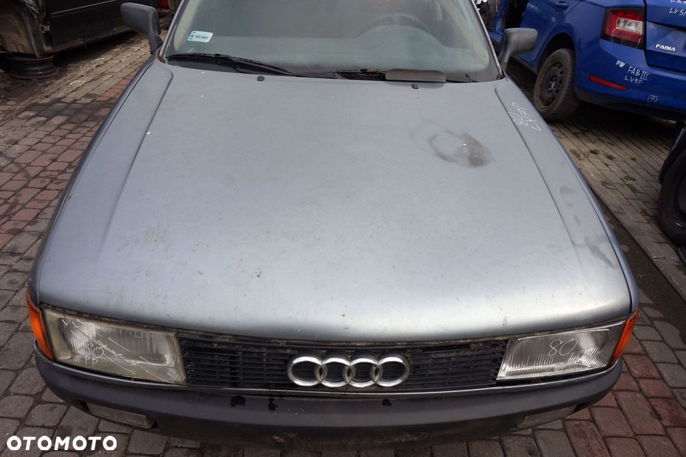 MASKA ZDERZAK BŁOTNIKI LAMPY 80 B3 LY7P  AUDI 1986-1991 SZARY PRZÓD KOMPLETNY - 2