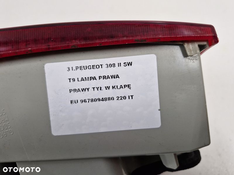 PEUGEOT 308 2 II T9 SW KOMBI LIFT LAMPA PRAWY TYŁ W KLAPĘ PRAWA TYLNA 9678094880 - 7