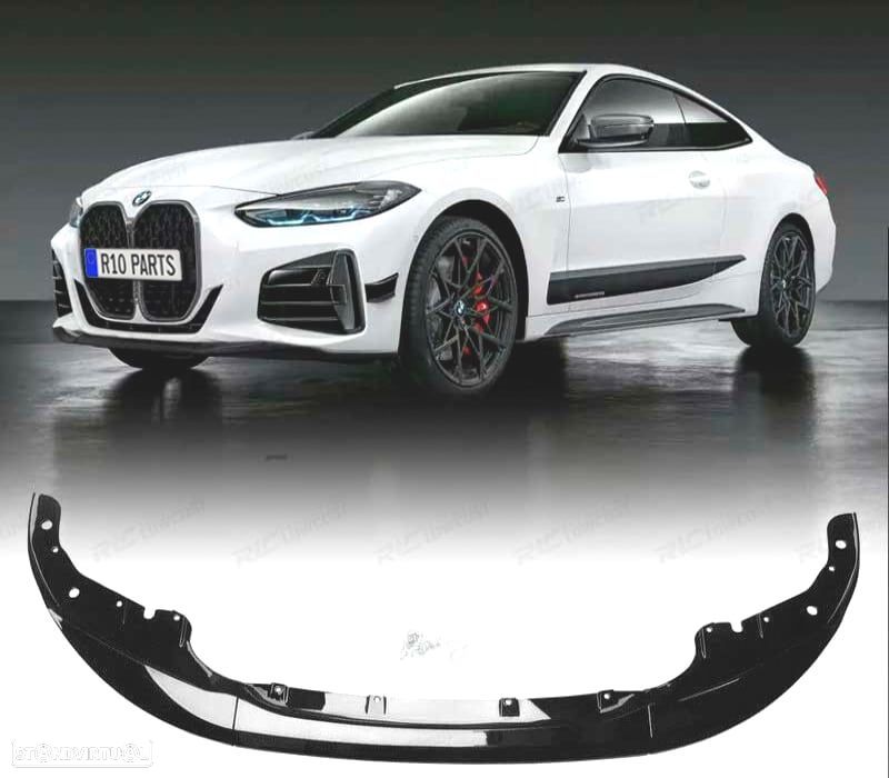 SPOILER LIP FRONTAL BMW G22 20- LOOK M PERFORMANCE PRETO BRILHANTE - 1