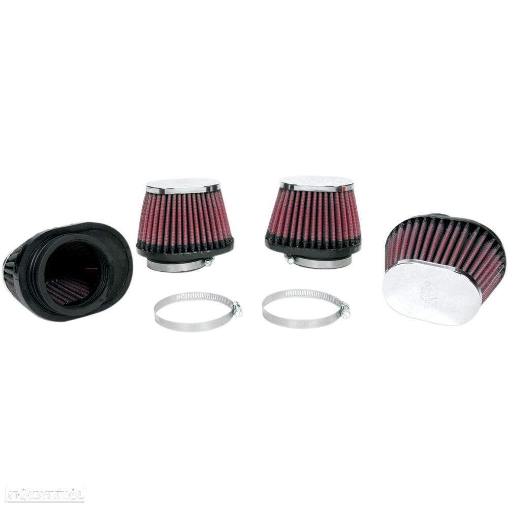 filtro de ar desportivo k&n set (4) oval tapered honda/kawasaki/suzuki/yamaha rc-0984 - 1