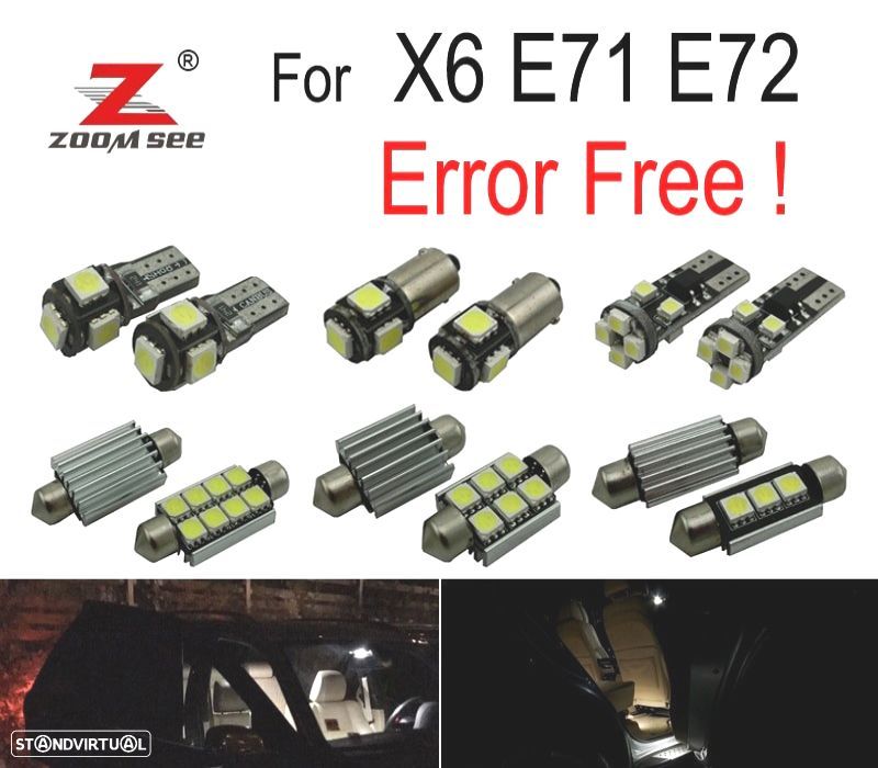 KIT 20 LÂMPADAS LED INTERIOR BMW X6 E71 E72 M 2008 - 2014 - 1
