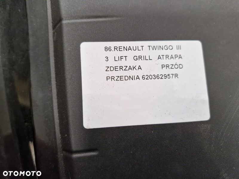 RENAULT TWINGO 3 III LIFT GRILL ATRAPA ZDERZAKA PRZÓD PRZEDNIA 620362957R - 4