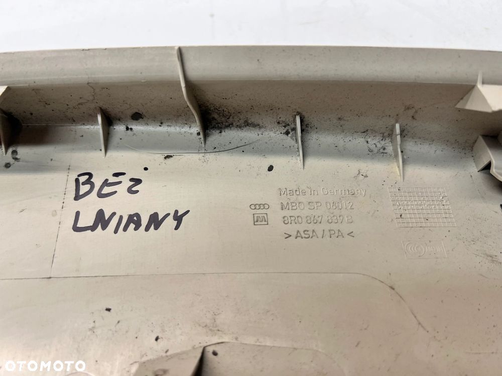 OSŁONA PODSUFITKI TYŁ AUDI Q5 8R 8R0867839B Y22 BEŻ - 10