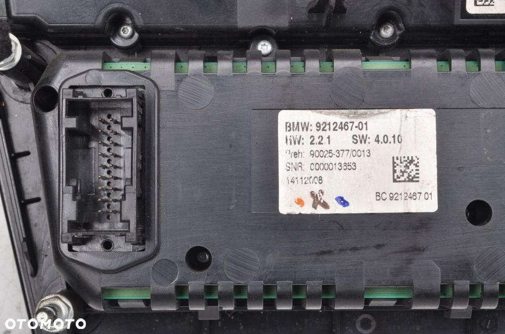 BMW 7 F02 PANEL PRZEŁĄCZNIK KLIMATYZACJI 9212467 - 3