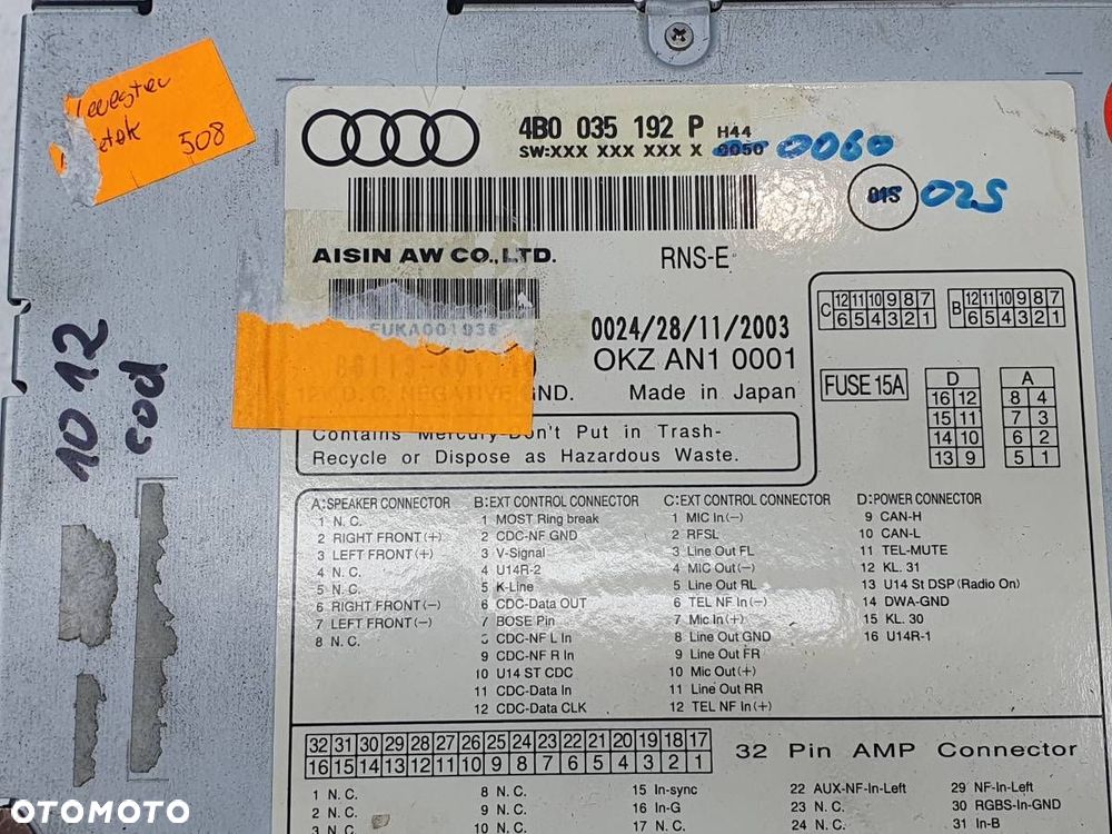RADIO ODTWARZACZ CD NAVI AUDI A6 C5 4B0035192P - 7