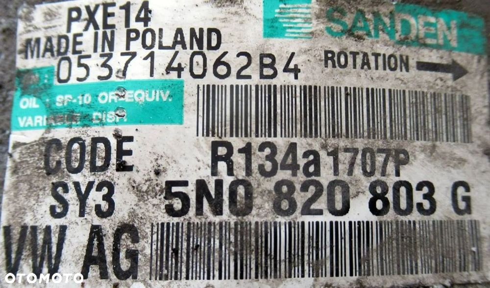 SKODA ROOMSTER 1.2 TSI LIFT SPRĘŻARKA KLIMATYZACJI 5N0820803G - 5