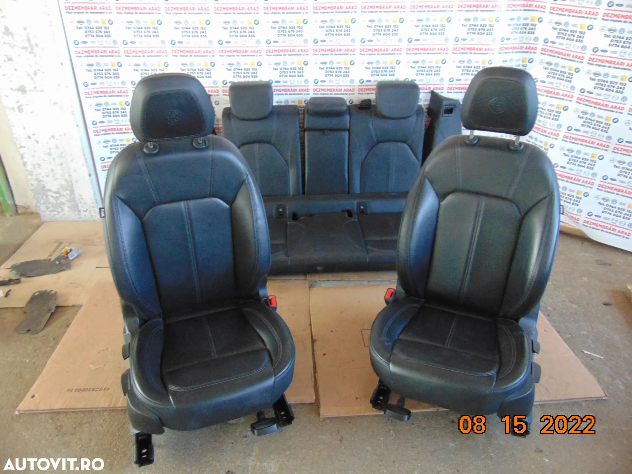 Interior Alfa Romeo stelvio 2015-2022 scaune fata banchete spate piele neagra dezmembrez - 1