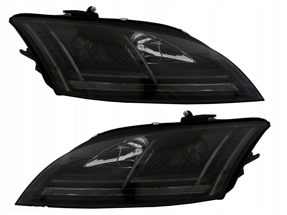 reflektory lampy kpl day line light led tuning black audi tt 8j 2006-2010 - 1