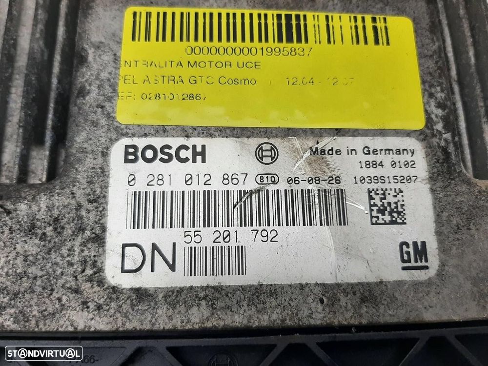 CENTRALINA MOTOR UCE OPEL ASTRA H 2006 -0281012867 - 1