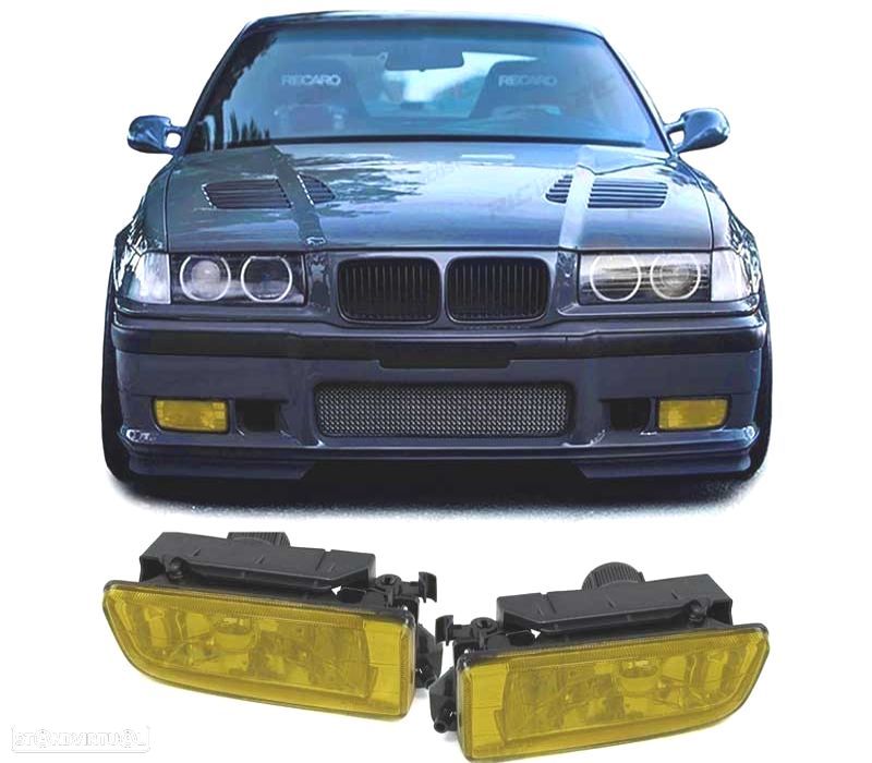 FARÓIS DE NEVOEIRO BMW E36 VIDRO AMARELO - 1