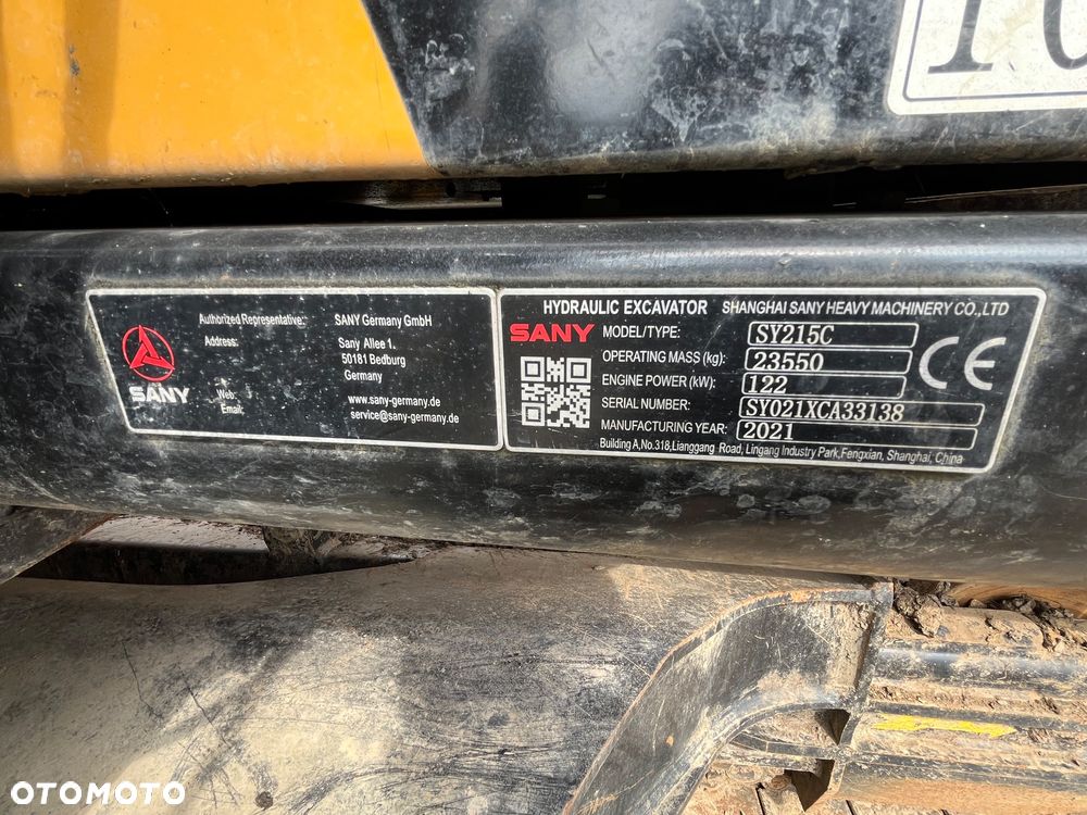 Sany Koparka Gąsienicowa SANY SY 215C ROK 2021 2400 MTH” - 9