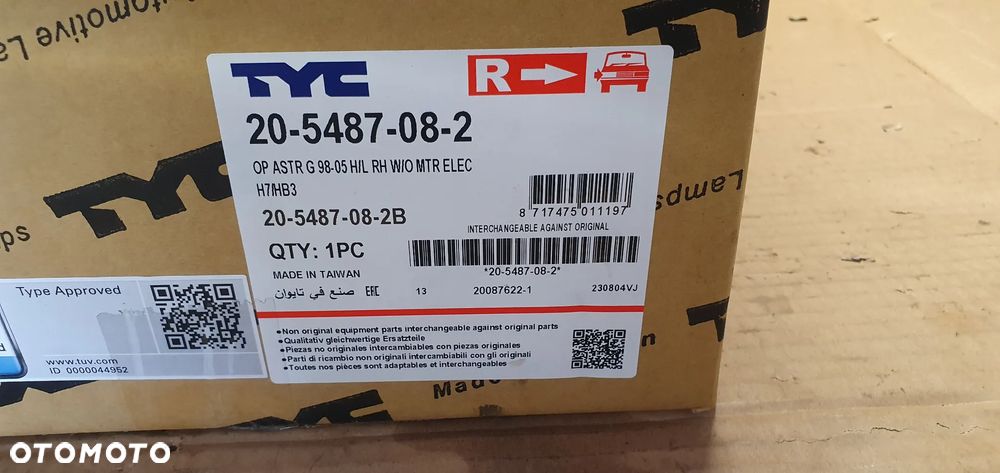 Lampa prawy przód przednia prawa Opel Astra G TYC Nowa 20-5487-08-2 - 10