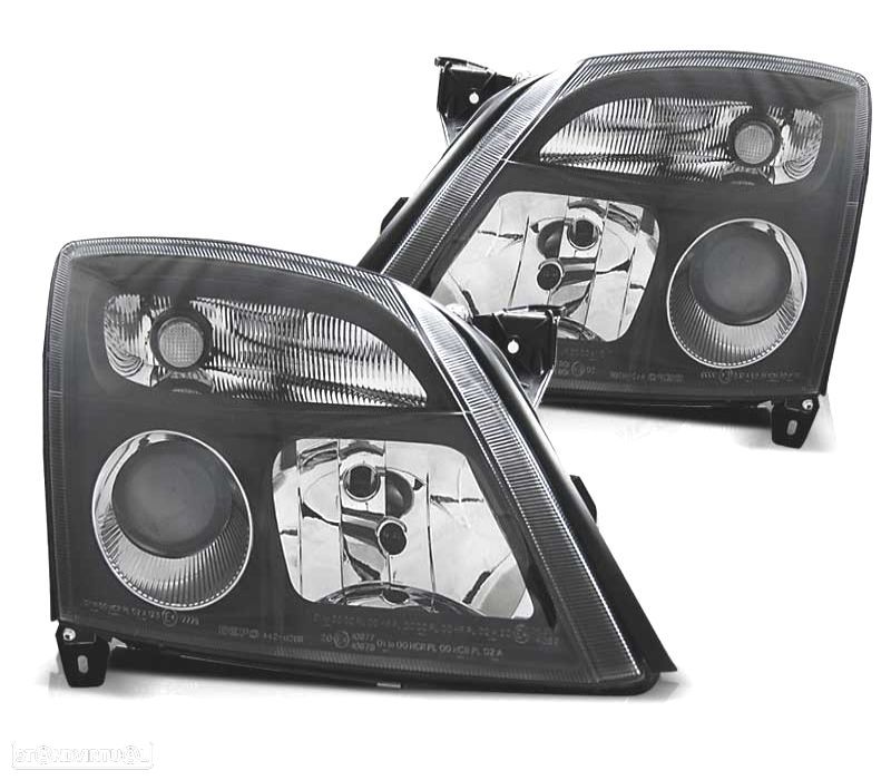 FARÓIS OPEL VECTRA C 02-05 SIGNUM 03-05 FUNDO NEGRO - 1