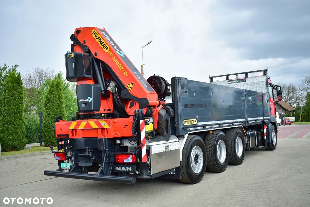 MAN TGS 35.480 Tridem 8x4 /Skrzynia 7.20m./ Palfinger PK 34002 SH/ Wciągarka/ 8 Segmentów/ 22m. / 5 i 6 Funcja/ Rotator/ Pilot/  Manual/ Euro 5/ Autokran/ Ladekran/ Kran/ HDS/ Seilwinde / Sprowadzony ! - 5