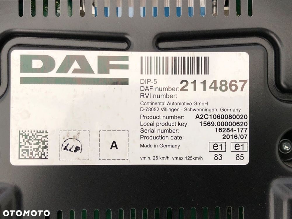 LICZNIK  DAF XF 2012 - 2022 FT 460 340 kW [462 KM] 4x2 2012 2114867 - 3
