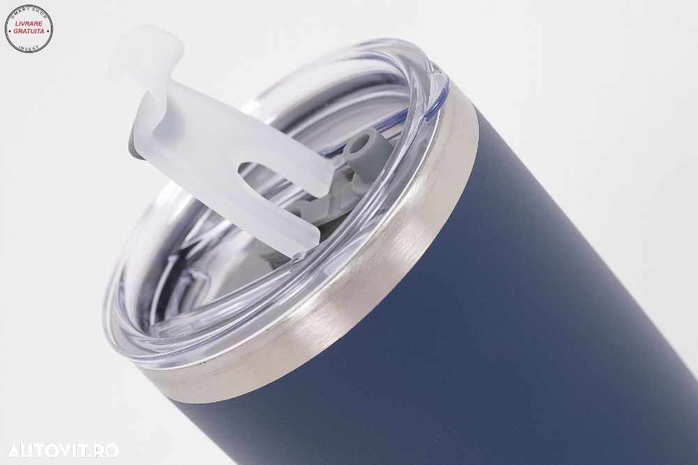 Cana Termoizolanta Otel Inoxidabil SS304 cu Capac Perete Dublu 590ml Albastru- livrare gratuita - 5